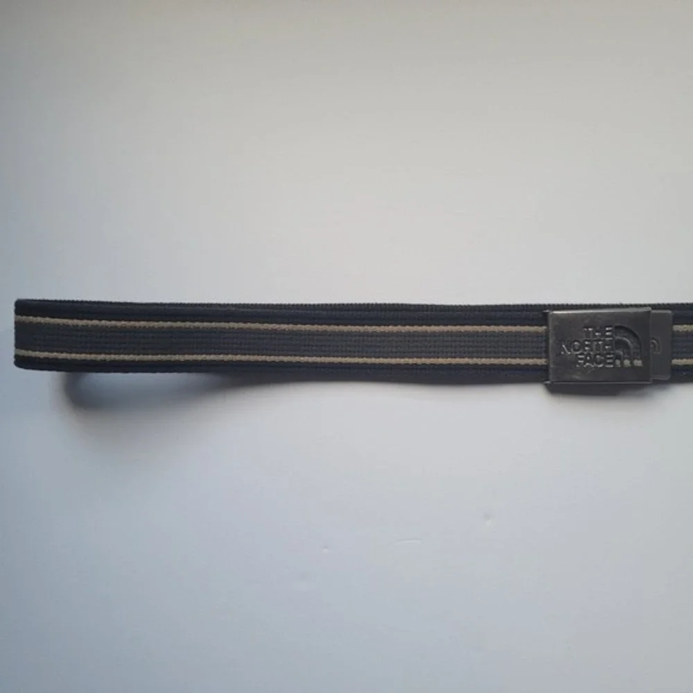 The North Face Canvas Belt Silver Buckle‎ Striped Black Tan Accessories